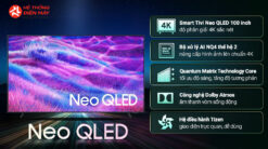 Alternative view of Smart Tivi Neo QLED Samsung AI 4K 100 inch QA100QN80F