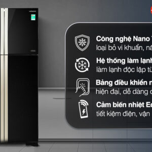 Tủ lạnh Hitachi Inverter 509 lít Multi Door R-FW650PGV8 GBK