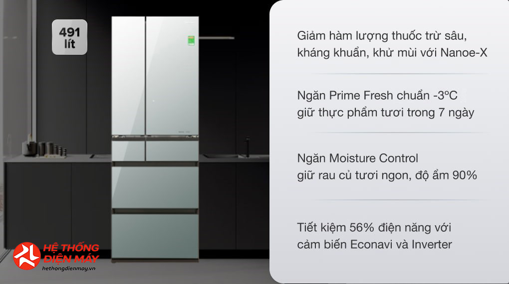 Tủ lạnh Panasonic Inverter 491 lít Multi Door NR-F503GT-X2