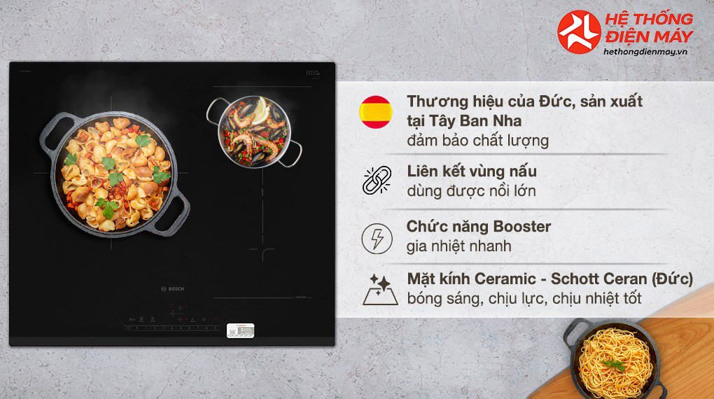 Bếp từ 3 vùng nấu lắp âm Bosch PVJ631FB1E - Ảnh 4