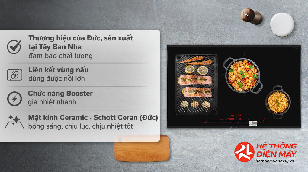 Bếp từ 4 vùng nấu lắp âm Bosch PXE875DC1E - Ảnh 2
