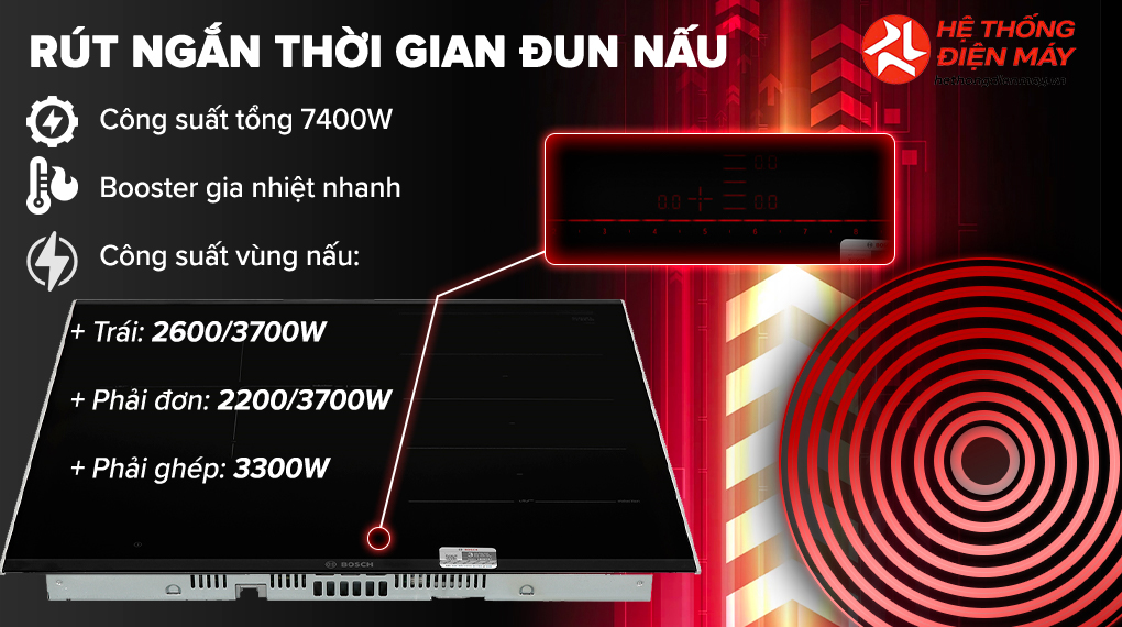 Bếp từ 3 vùng nấu lắp âm Bosch PXJ675DC1E - Ảnh 2