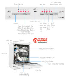 Alternative view of Máy rửa chén độc lập Candy CDPN 1L390PW
