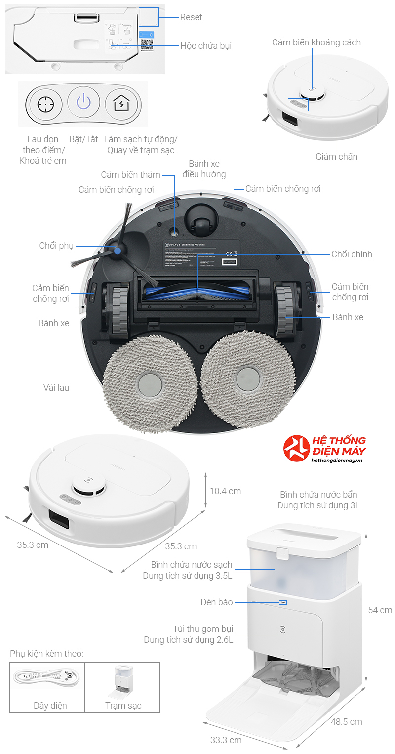 Robot hút bụi lau nhà Ecovacs Deebot N30 PRO OMNI - Ảnh 7