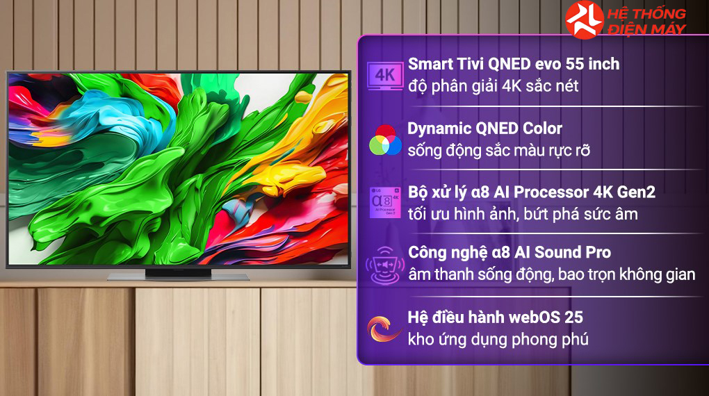 Smart Tivi QNED evo LG AI 4K 55 inch 55QNED86ASA - Ảnh 2