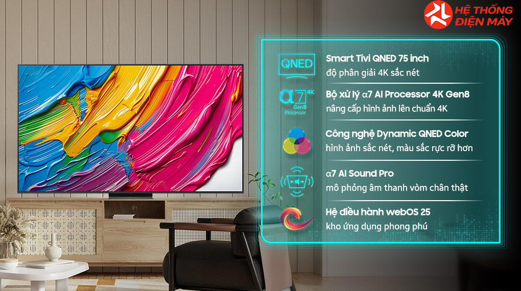 Smart Tivi QNED LG AI 4K 75 inch 75QNED81ASA - Ảnh 2