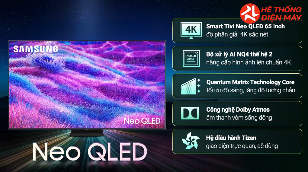 Smart Tivi Neo QLED Samsung AI 4K 65 inch QA65QN80F - Ảnh 2