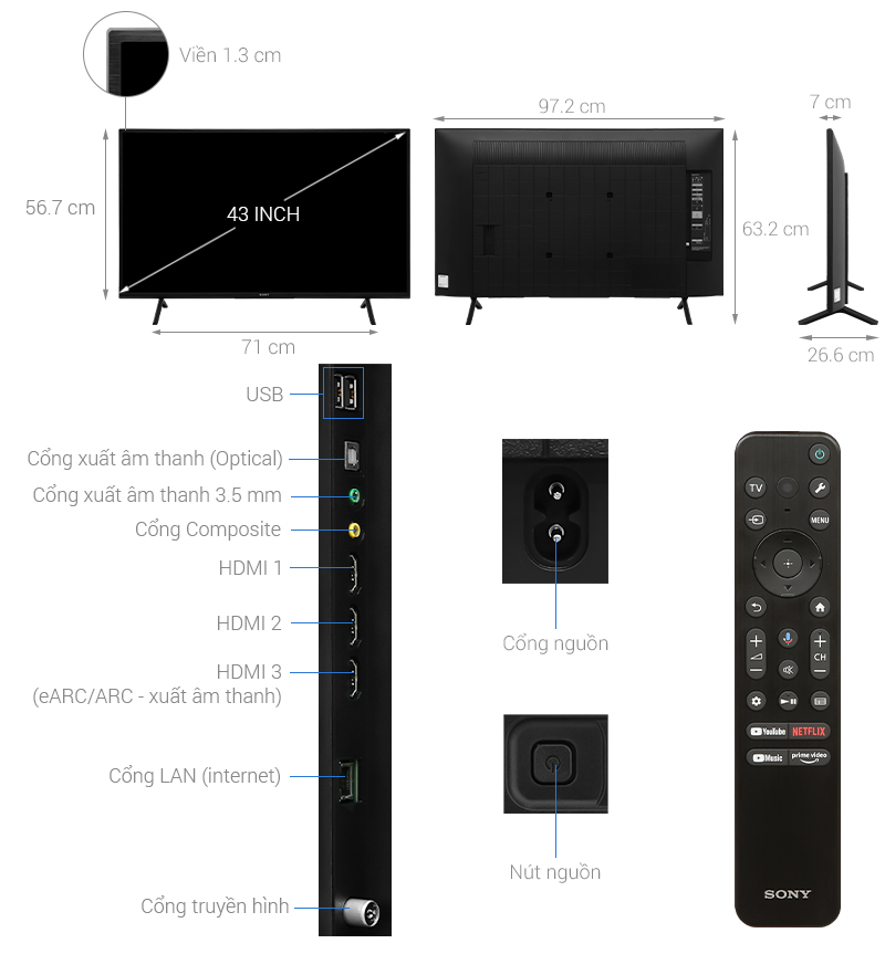 Google Tivi Sony 4K 43 inch KD-43X77L - Ảnh 5